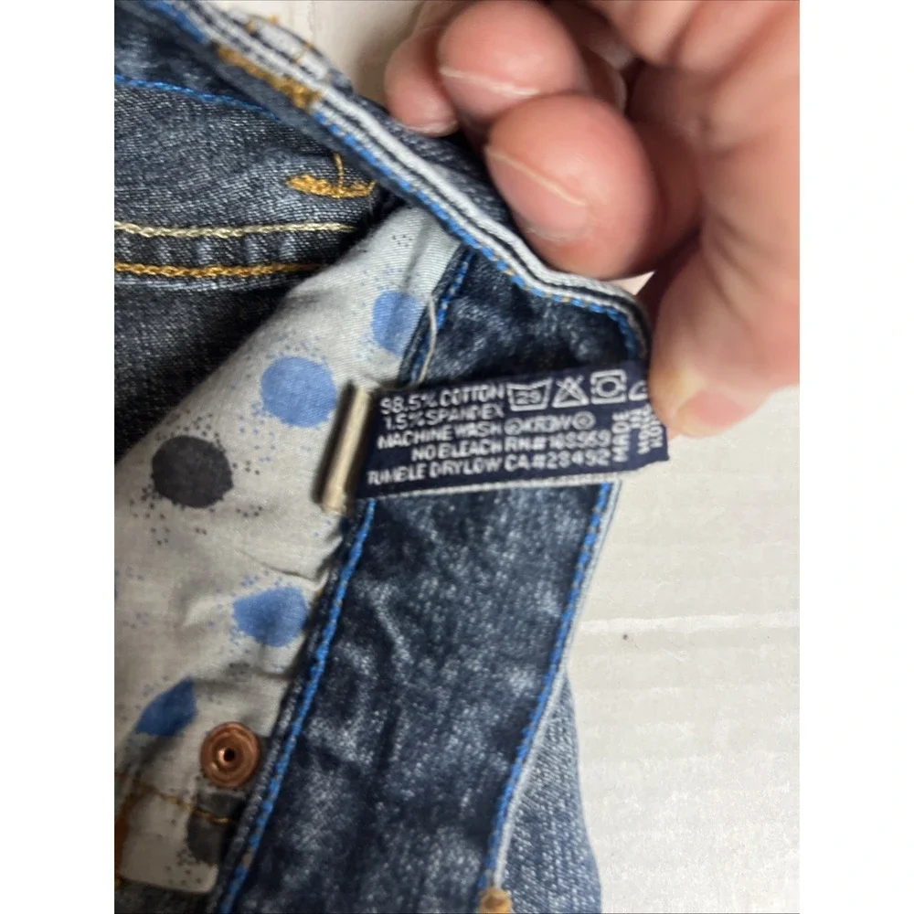 Krew Jeans Youth Boys Jim Greco Blue 28 School Skating Street City Zip